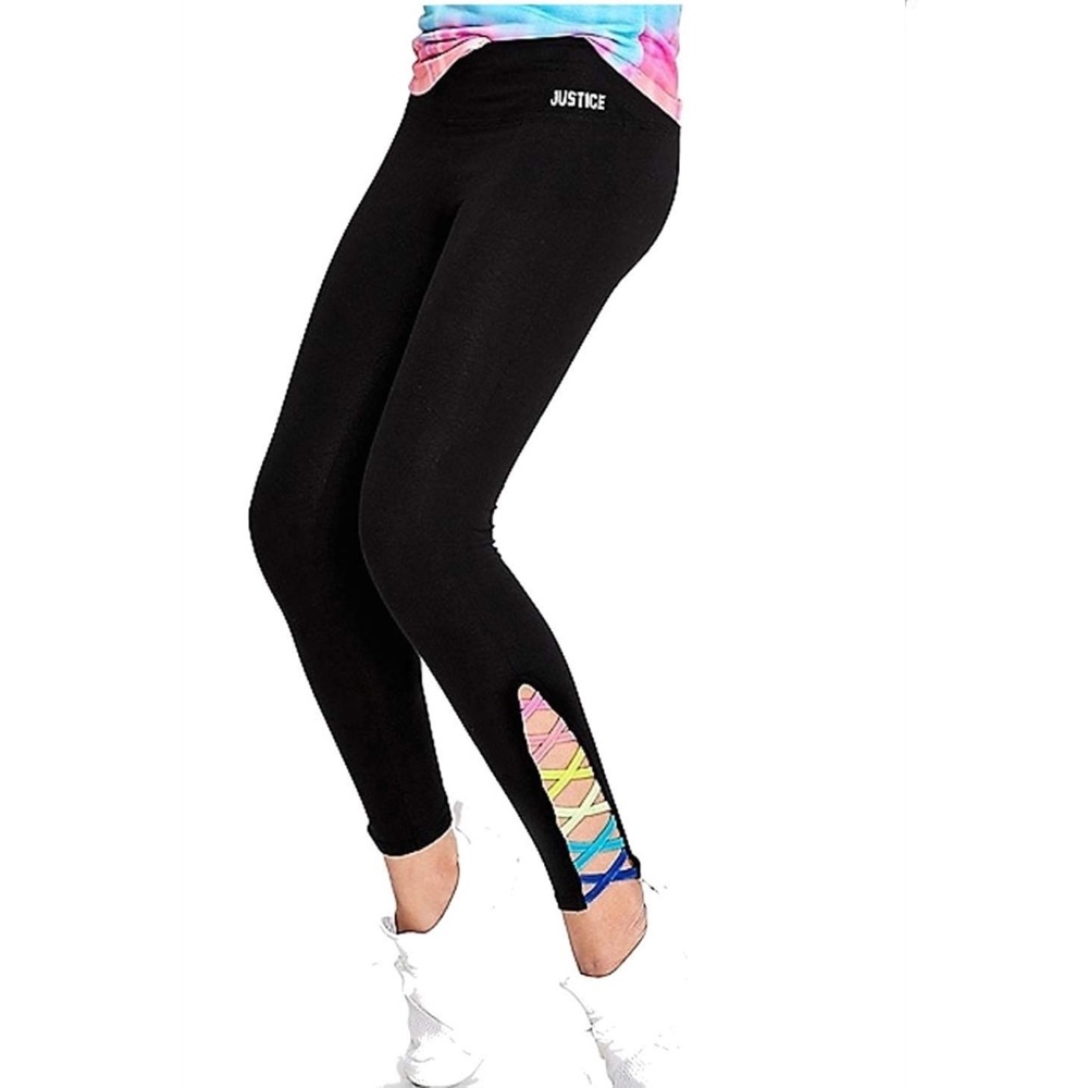 Justice Active High Waist Girls Leggings NWT 8